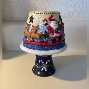 Festive Santa and Reindeer Candle Holder Tea Light